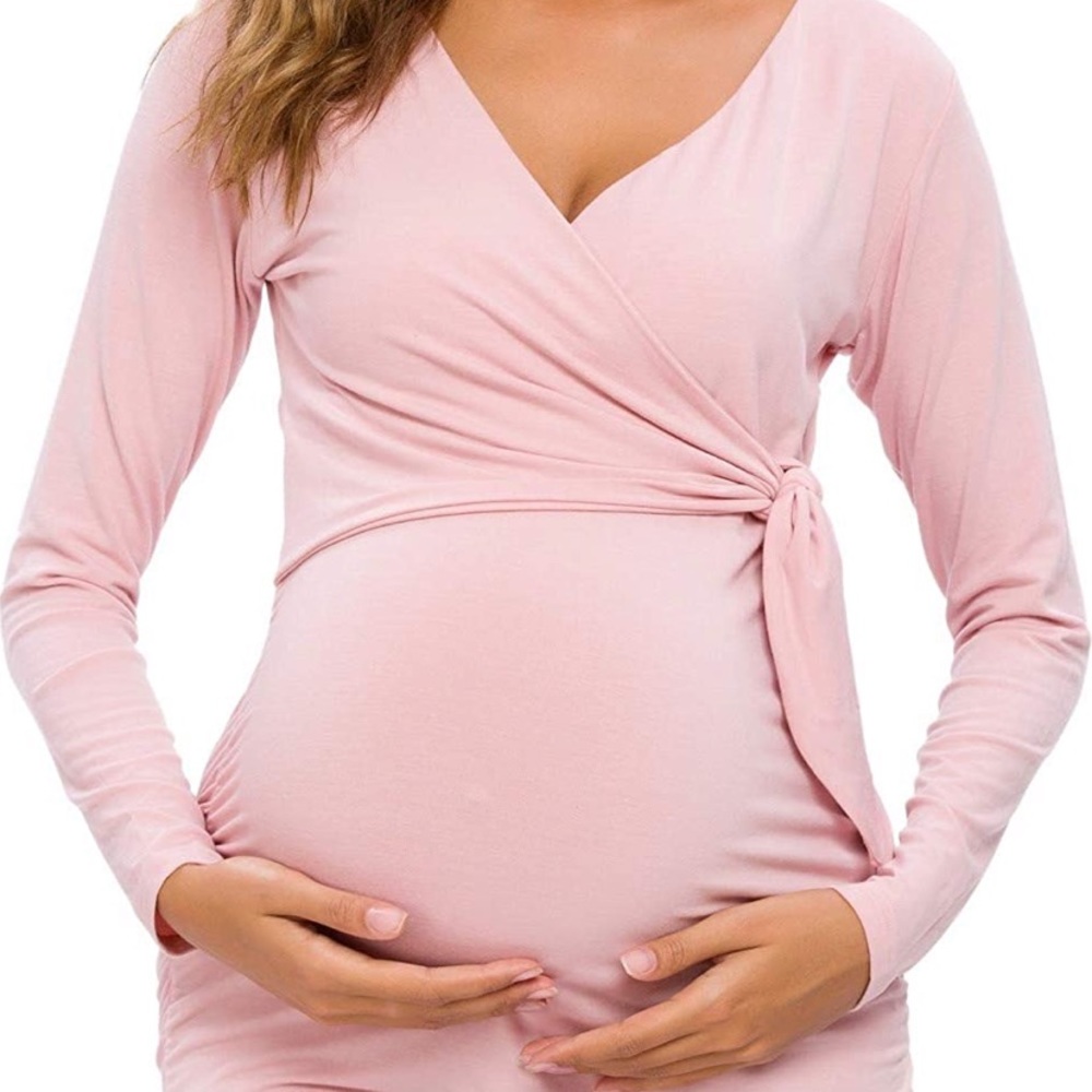 NWT Glampunch Maternity Shirt Long Sleeve V-neck